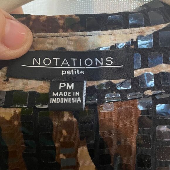 Notations Sequin Animal Print Jacket-Petite Medium-Zebra Print Blazer EUC - Picture 3 of 6